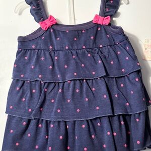 Baby Girl Pink Polka Dots Outfit 2- Pc Set Sz 3-6 Months New
